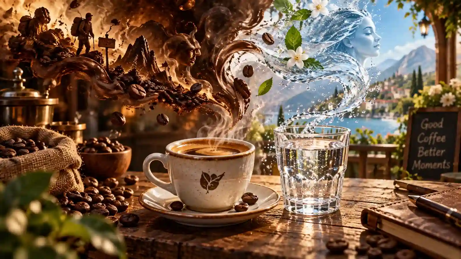 دلیل خوردن آب بعد از قهوه (1)
