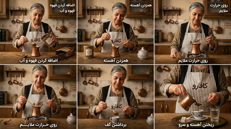 روش دم آوری قهوه ترک