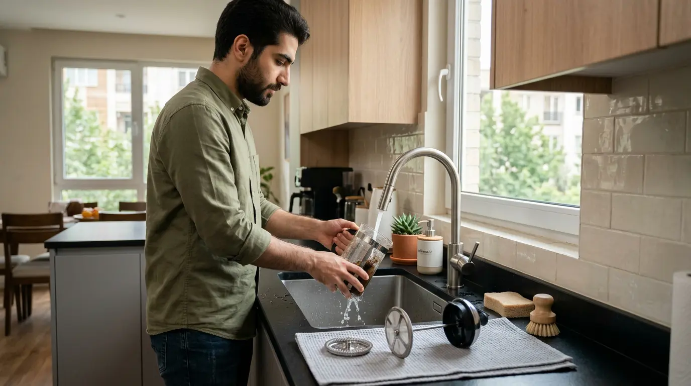 تمیز کردن فرنچ پرس
