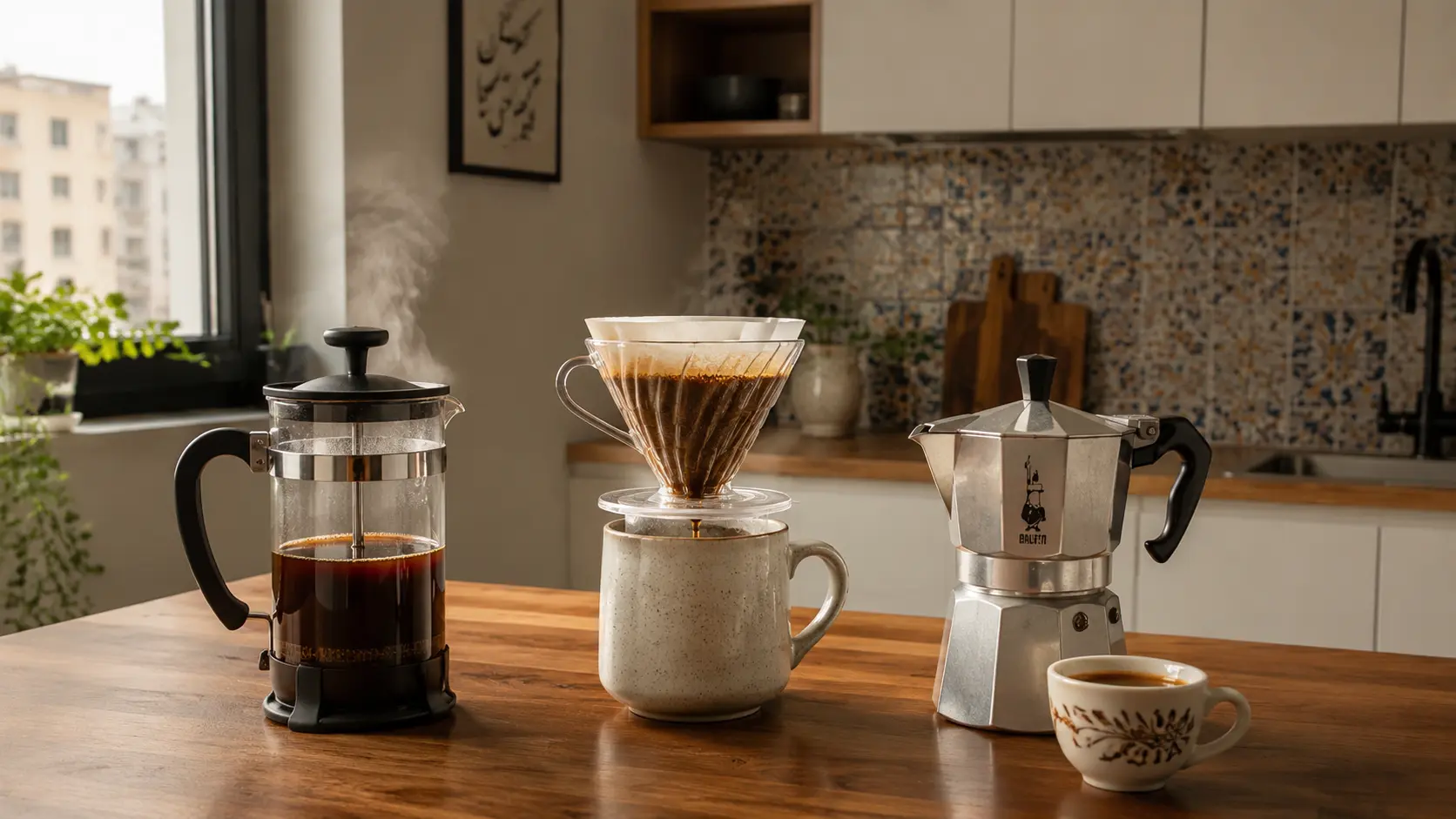 تفاوت قهوه فرنچ پرس با V60 و موکاپات