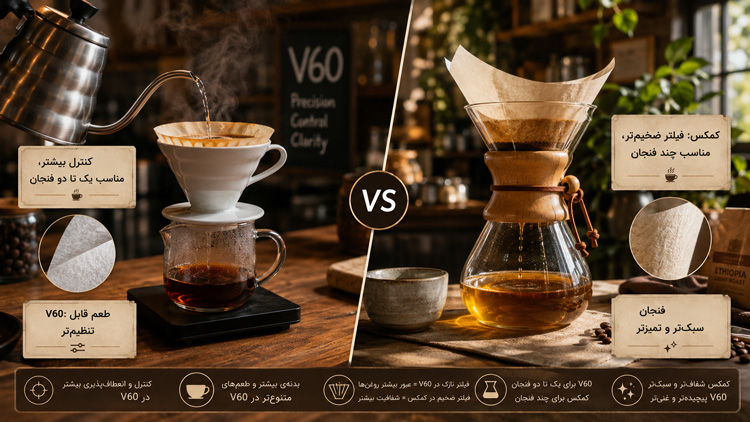 تفاوت V60 با کمکس چیست؟